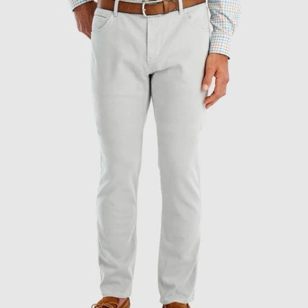 Johnnie-O Quarry Gray Terry 5-Pocket Pants JMPA1790 Chino Flat Front 32x34